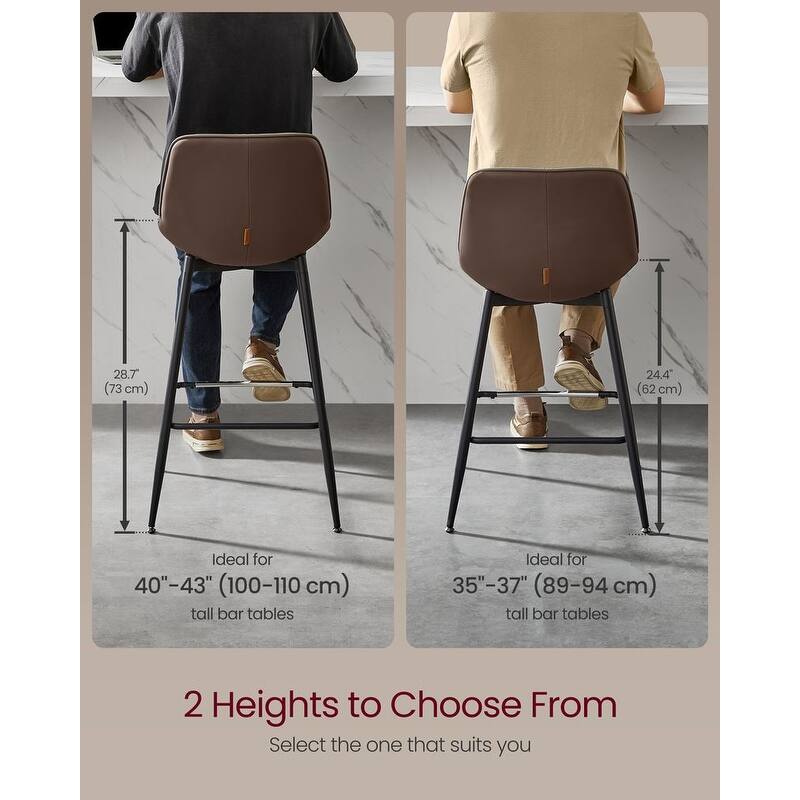 Contemporary Set of 2 Bar Stools - Stylish Seating Solution for Home