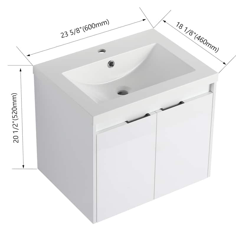 Float Mounting Bathroom Vanity With Resin Sink