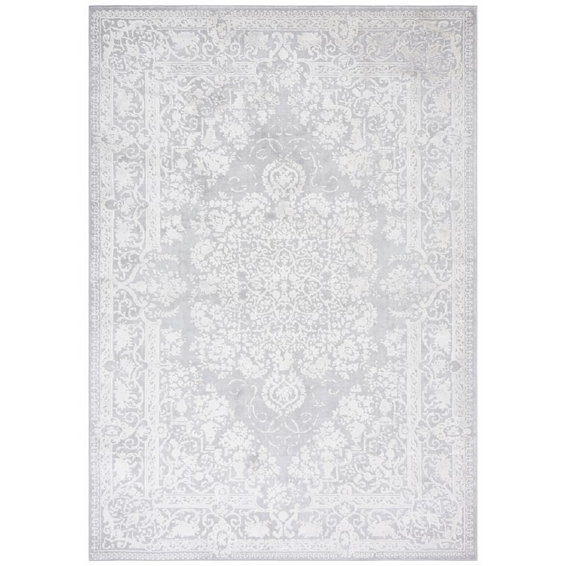 SAFAVIEH Vogue Mina Oriental Medallion Rug - 6'7" Square - Grey/Light Grey