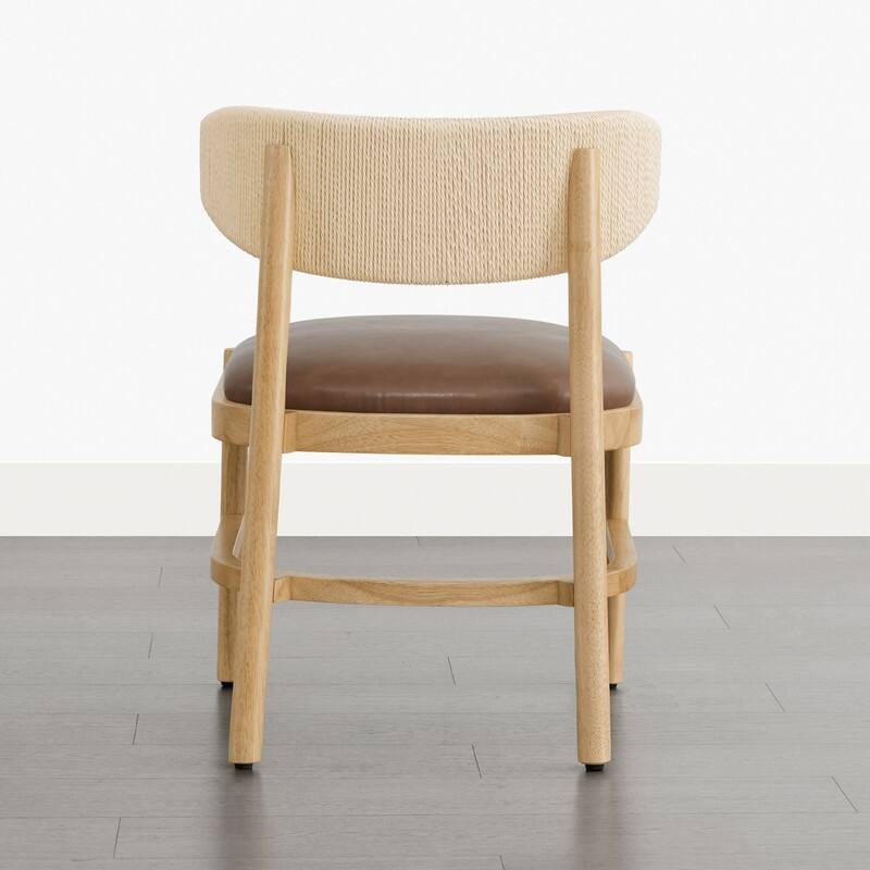 Spruce & Spring Modern Dining Chair with Handwoven Rope Back