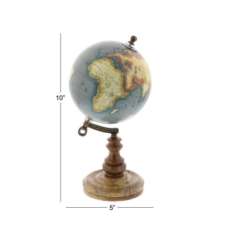 Brown Plastic Globe with Wood Base