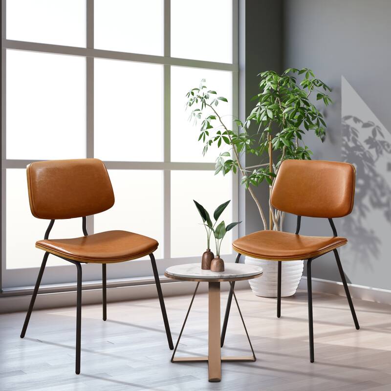 Art Leon Modern Bentwood Accent Chair (Set of 2) - Brown