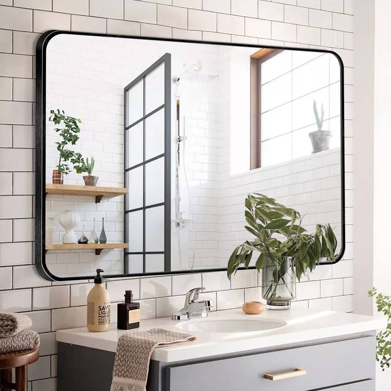 Wall Mount Bathroom Rectangle Vanity Mirror (Horizontal/Vertical)