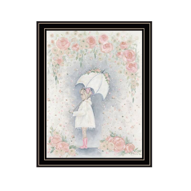 TrendyDecor4U Contemporary "Georgia In The Rain" Framed Print Wall Art