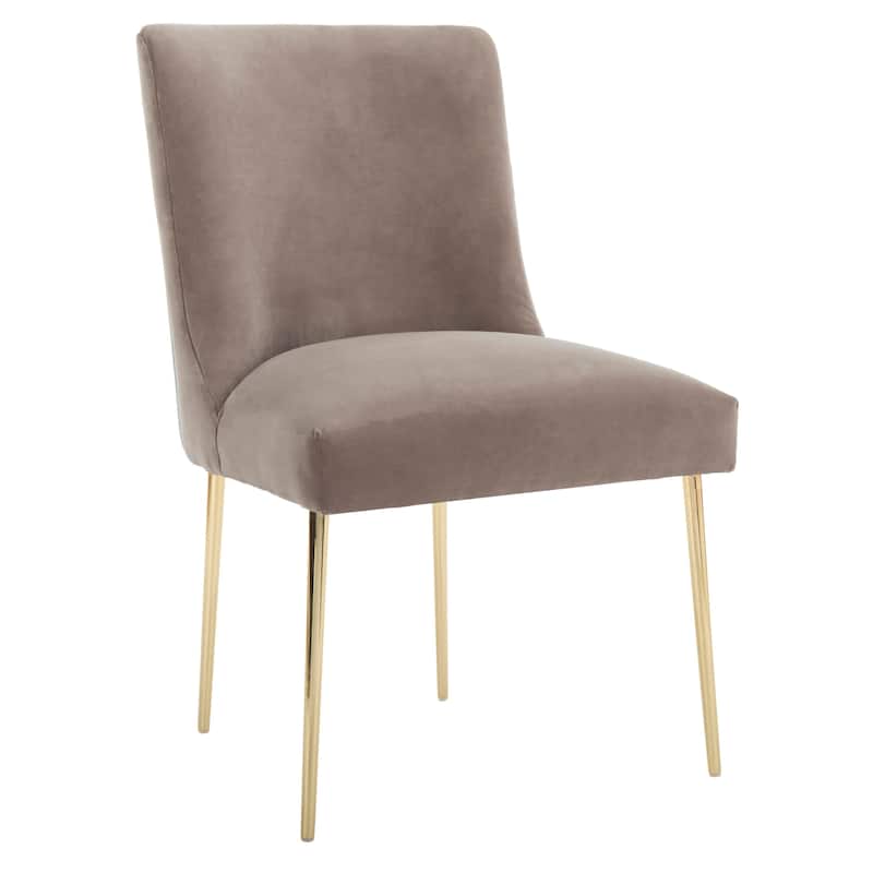 SAFAVIEH Couture Melonie Velvet Accent Chair - Mustard / Brass - 28"x23"x35.3" - 28" W x 23" D x 35" H - 28Wx23Dx35H