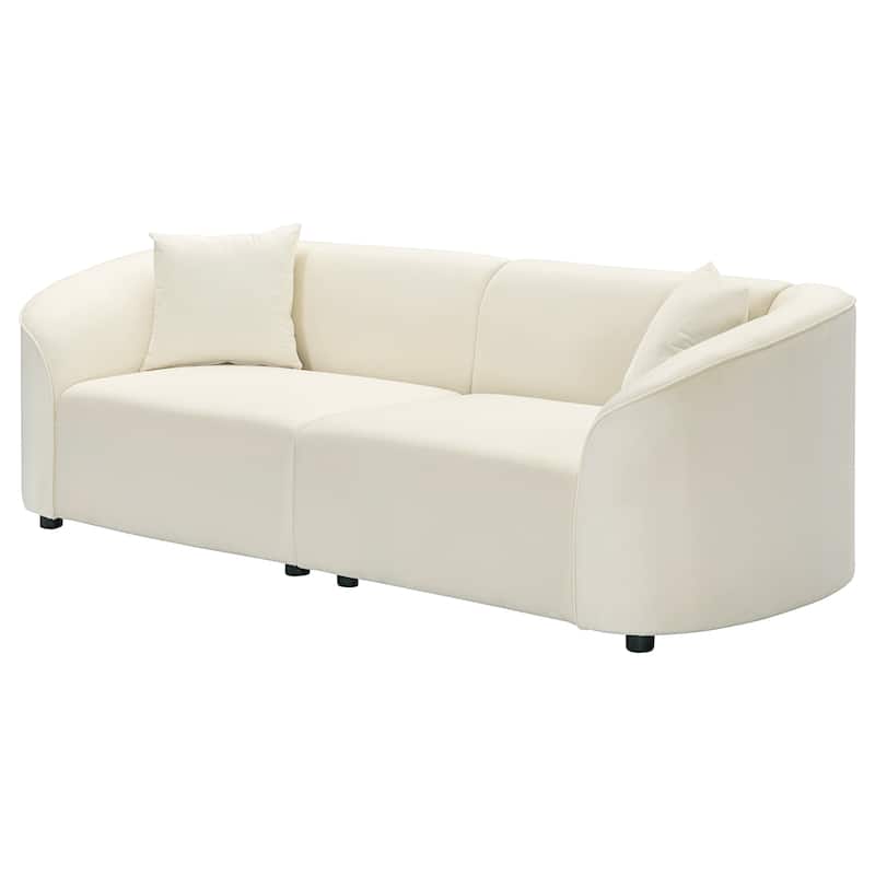 Christopher Knight Home - Allegra Sculptural Upholstered 87" Curved Sofa