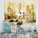 preview thumbnail 1 of 7, Designart 'Old Beautiful Paris' Oversized Industrial Wall CLock