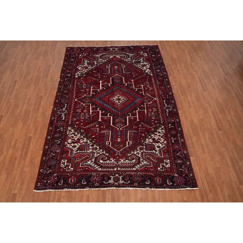 Hand Knotted Oriental 100% Wool Carpet Traditional Medallion Red Heriz Area Rug - 12' 2'' X 8' 3''
