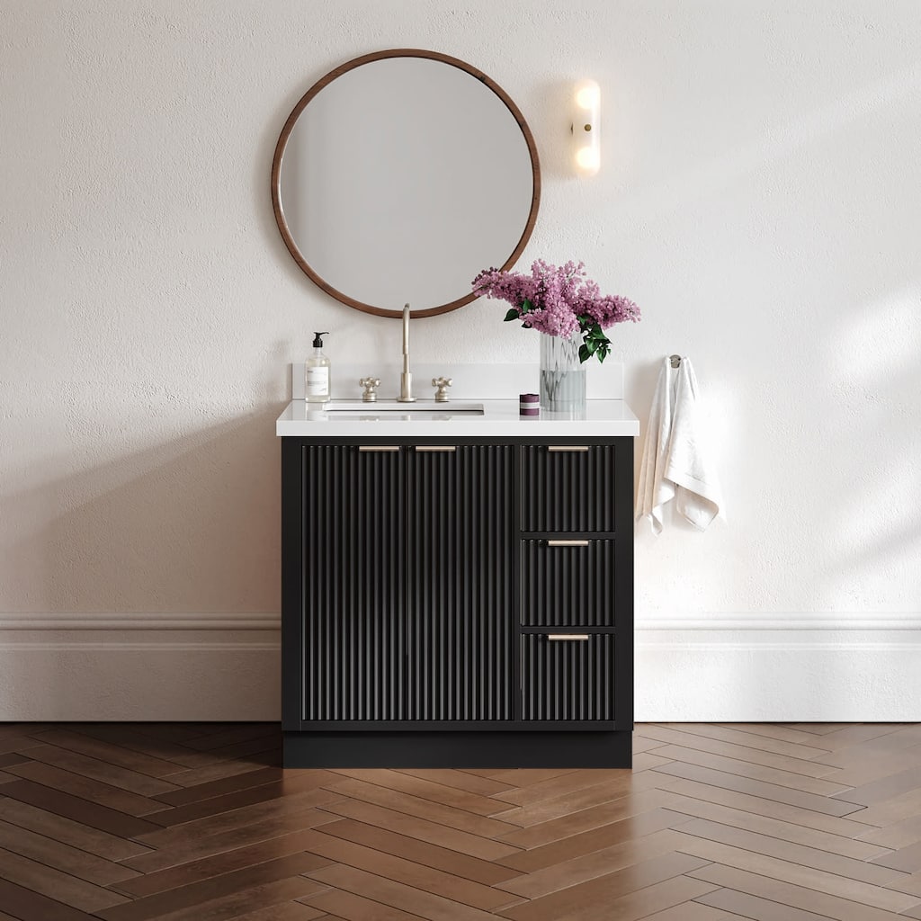 Ariel P37LWQRVO Milan 37" Free Standing Single Basin Vanity Set with