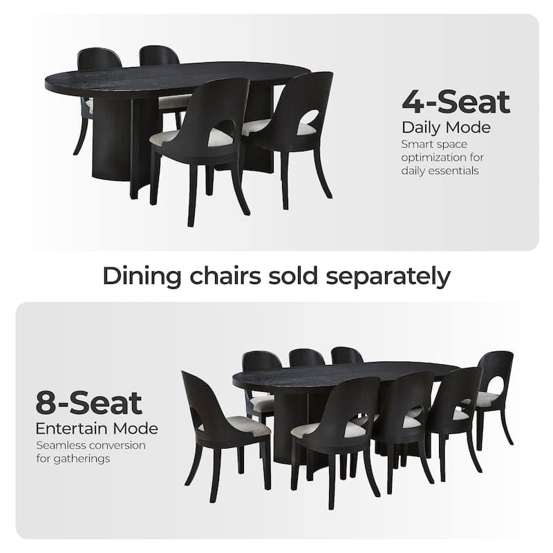 Signature Design by Ashley Rowanbeck Black Dining Table - 86.25" W x 42" D x 30.25" H