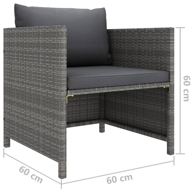 vidaXL Patio Lounge Set Sectional Sofa with Cushions Solid Teak Wood PE Rattan