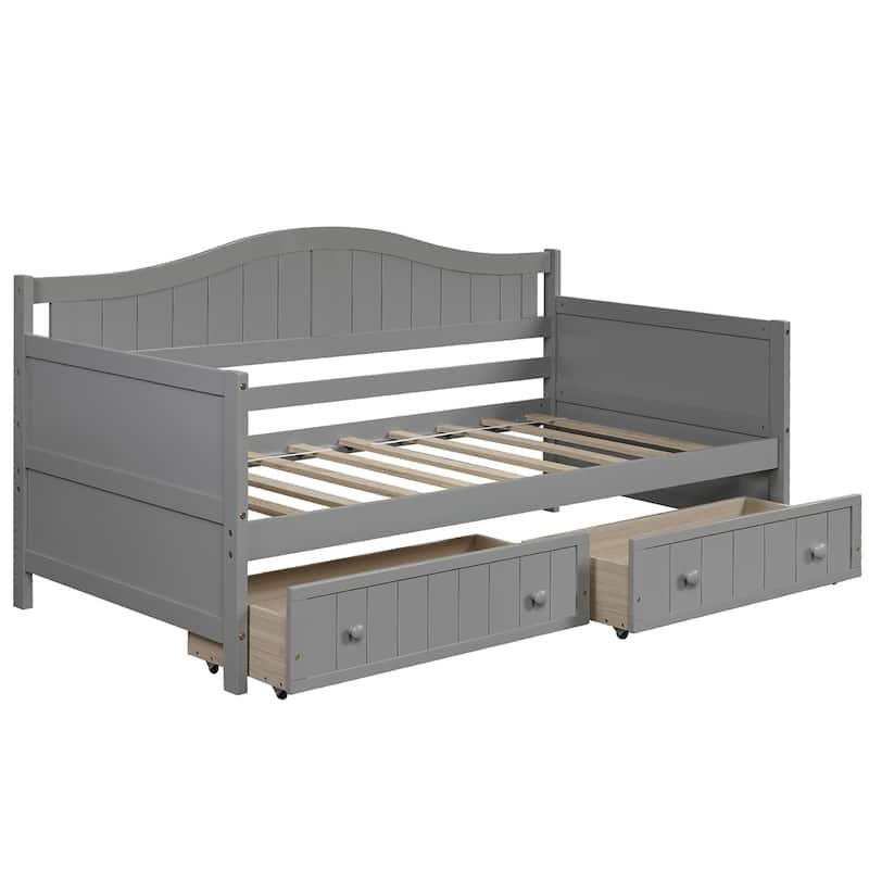 Merax Twin Wooden Daybed with 2 Drawers