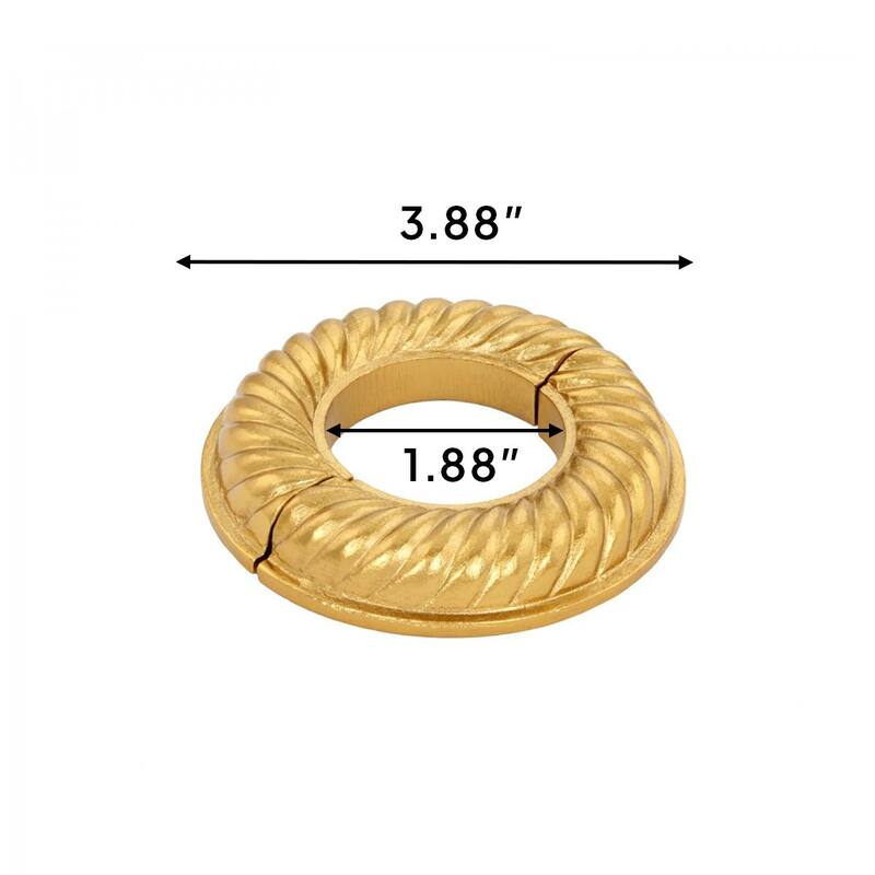 Brass Finish Coated Aluminum Radiator Flange Le Cruller Style 1.5" (IPS) Pipe Flanges 1.88" ID - 3.88" OD Renovators Supply