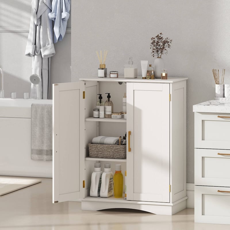 Costway Floor Storage Cabinet Modern Storage Organizer with Adjustable - See Details