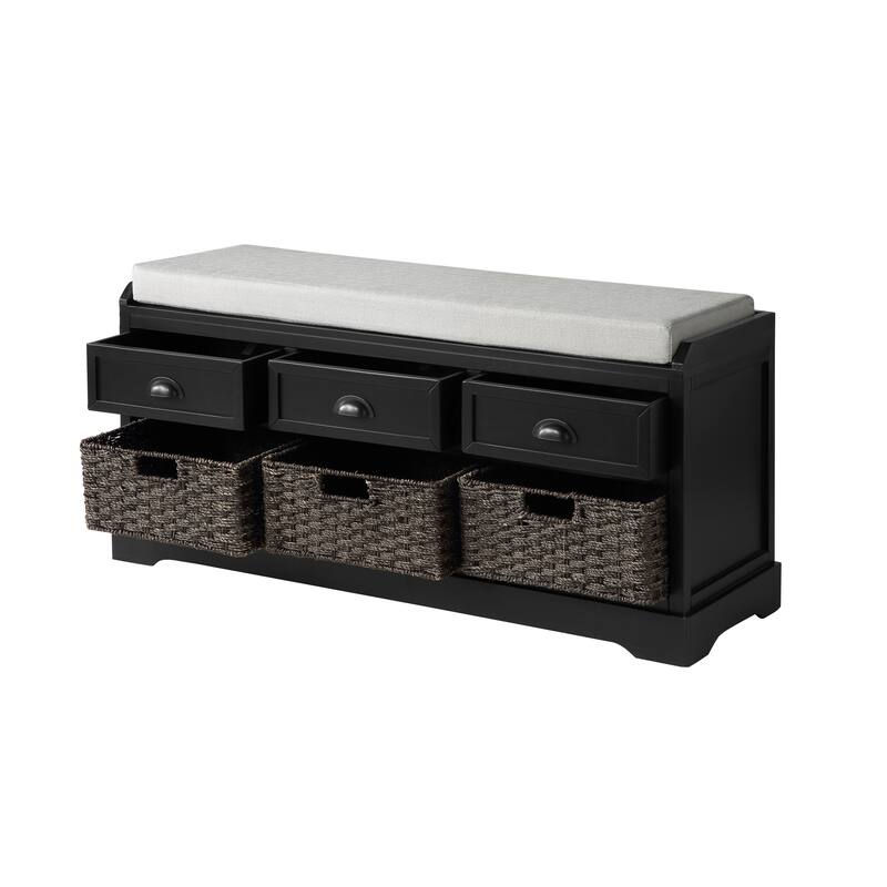 homes collection wood storage bench