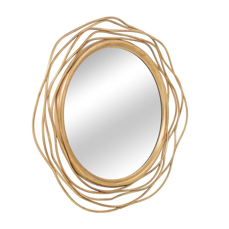 Talise Round Metal Modern Wall Mirror - 23.5"H x 23.5"W x 1"D