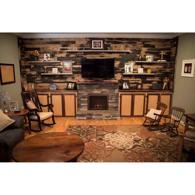 Reclaimed Wood Wall Paneling Skip Planed Black 10 Square Feet - 10 SQUARE FEET