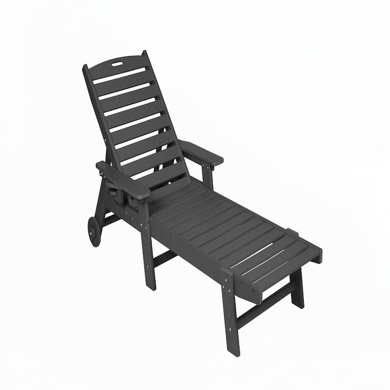 Lounge Chair Outdoor with Wood Texture, Grey