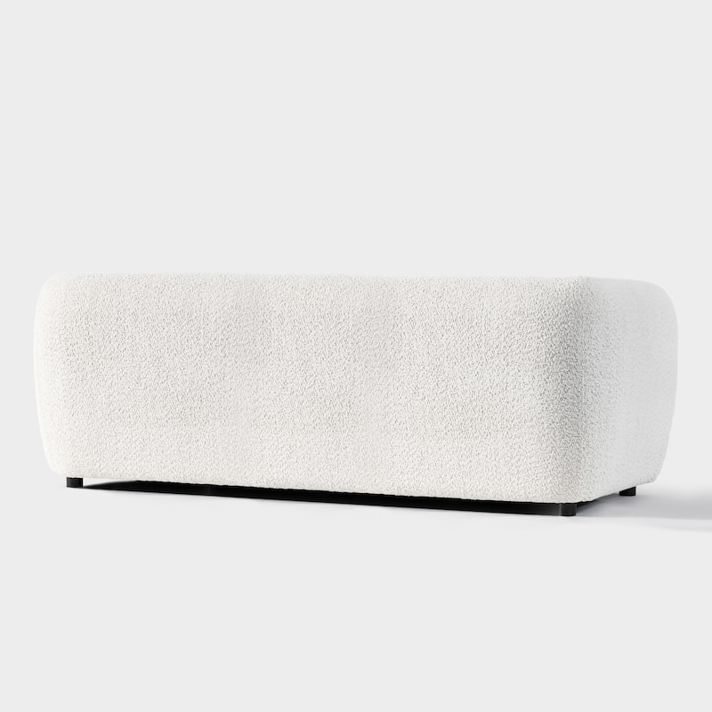 Furniture of America Vanessa Modern Curved Arms Boucle Sofa Set with Seat Cushion and Wooden Legs, 2-Piece or 3-Piece Options