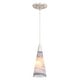 preview thumbnail 1 of 10, Milano Transitional Mini Pendant Ceiling Light Multi Color Art Glass Satin Nickel - 4.25-in W x 10.5-in H x 4.25-in D