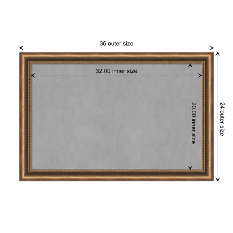 Amanti Art Manhattan Bronze Narrow Framed Magnetic Board - Board Size 32x20
