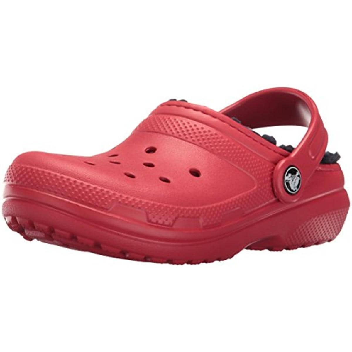 red crocs with fur inside