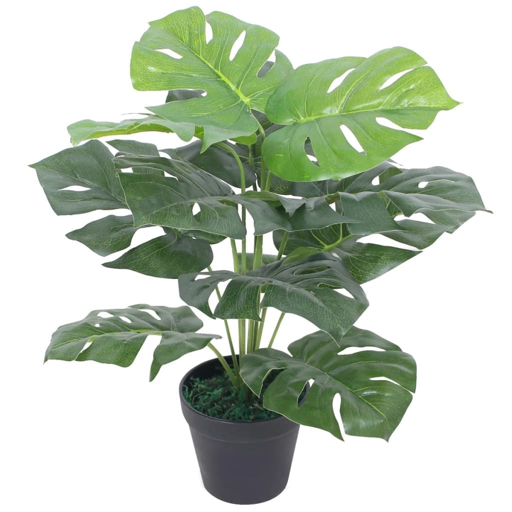 Vidaxl Artificial Monstera Plant With Pot 17 7 Green Overstock