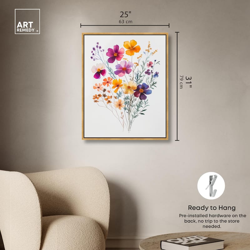 Watercolor Wildflower Canvas by Art Remedy