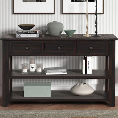 48'' Solid Pine Wood Top Console Table