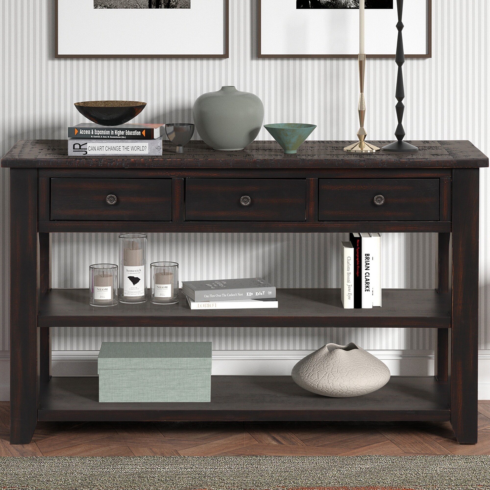 Traditional console table with storage sale