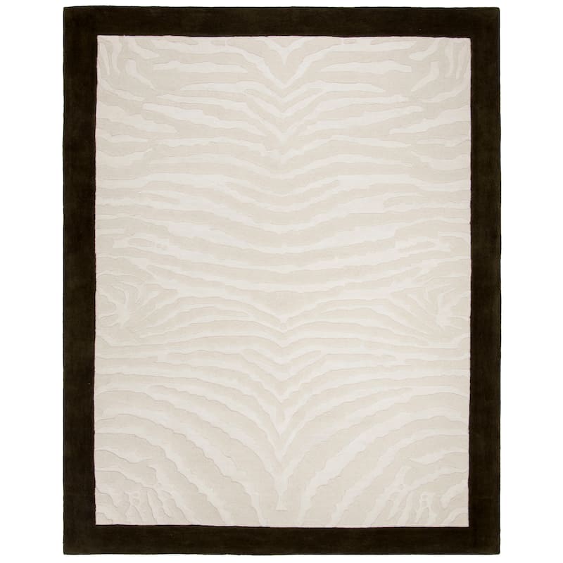 SAFAVIEH Handmade Soho Amberly Zebra N.Z. Wool Rug