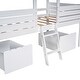 preview thumbnail 6 of 26, Wood Twin Size House-shaped Low Loft with Two Drawers, Ladder and Guardrail