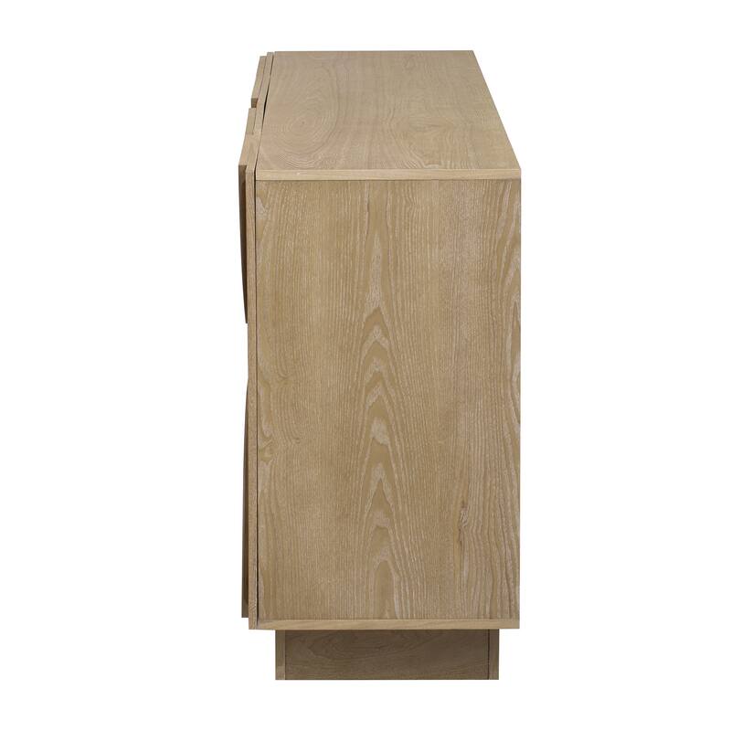 56 Inch Large Storage Sideboard Wood Dining Room Cabinet Adjustable Shelves