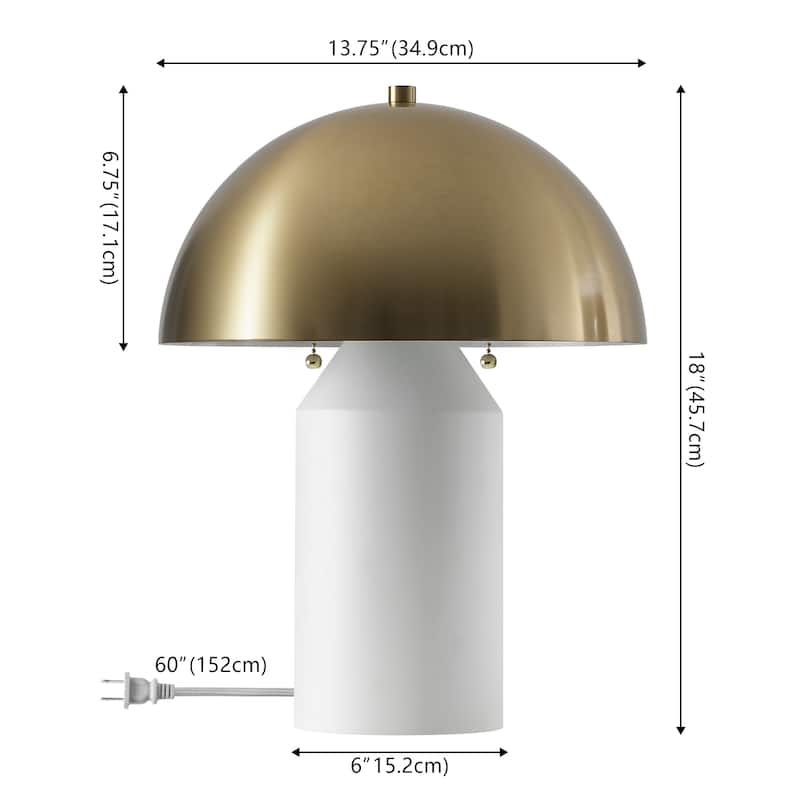 SAFAVIEH Jove 18-inch Metal Table Lamp (LED Bulbs Included) - 14"W x 14"D x 18"H