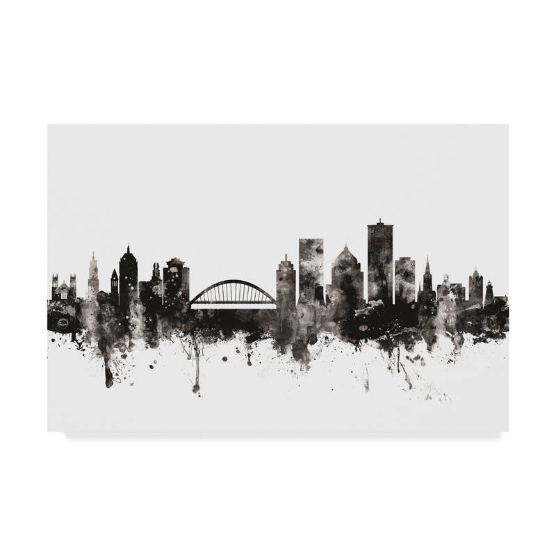 Michael Tompsett 'Rochester New York Skyline Black White' Canvas Art