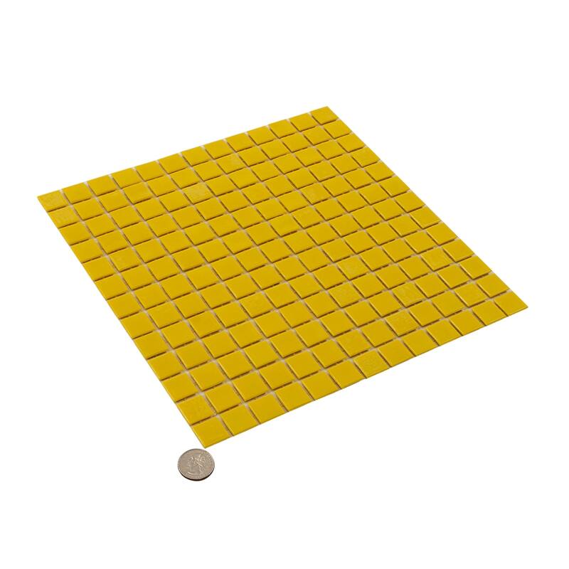 Apollo tile 12" x 12" Dune Glossy Lemon Yellow Glass Tile (20 sq ft/case) - 20 Pack