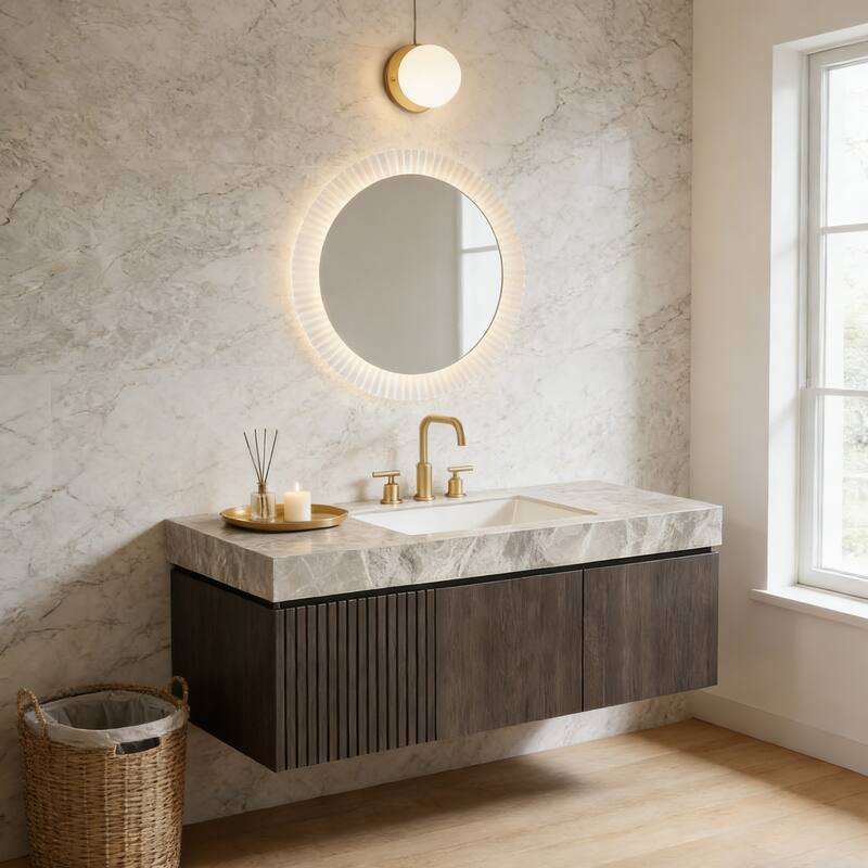 Floating Bathroom Vanity with 3 Pre-drilled Faucet Holes