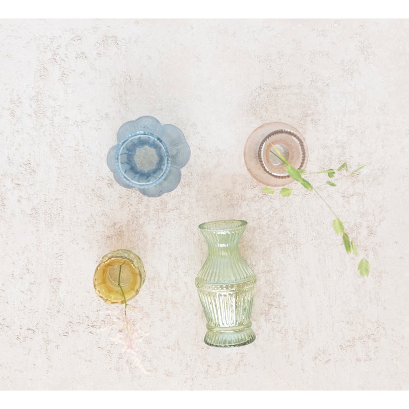 Decorative Debossed Glass Vases