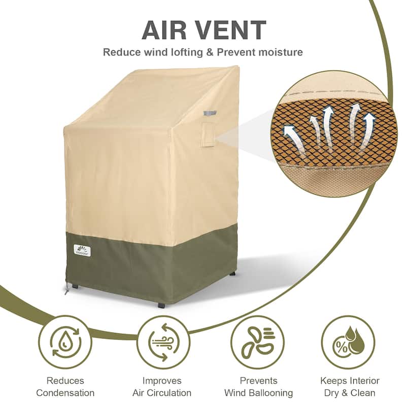 Aoodor Heavy Duty Patio Chair Cover with Air Vents for Stackable Dining Chairs/ Rocking Chair/ Outdoor Swivel