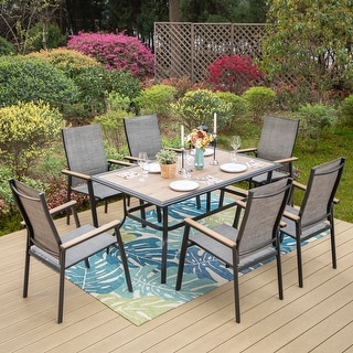 6 seater garden best sale table with parasol hole