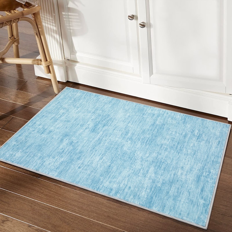 Rugs for Living Room Modern Abstract Area Rug Non-Slip Low Pile Accent Rug Soft Foldable Solid Rug