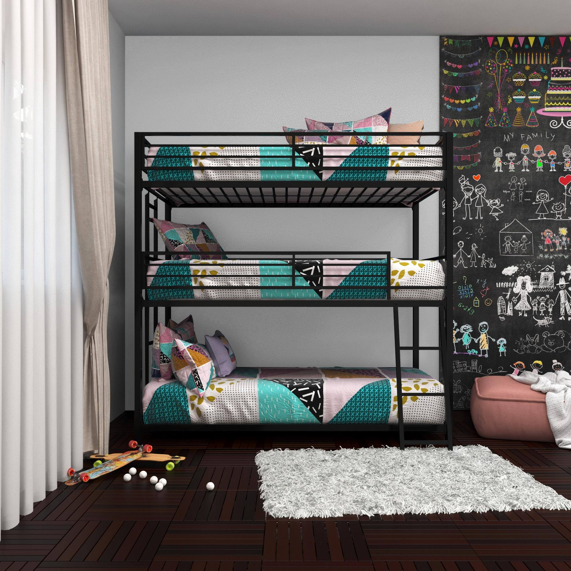 Your Zone June Triple Twin Metal Bunk Bed