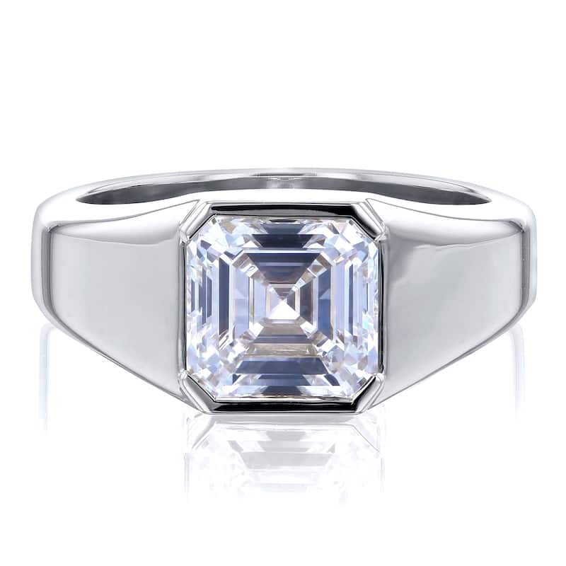 Kobelli 4 Carats Asscher Diamond 14k Solid White Gold Lab Grown Solitaire Sidney Engagement Ring (EF/VS, Certified) - 7 - White