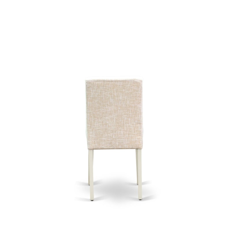 East West Furniture Dining Room Table Set- a Kitchen Table and Light Beige Linen Fabric Chairs, Linen White (Pieces Options)