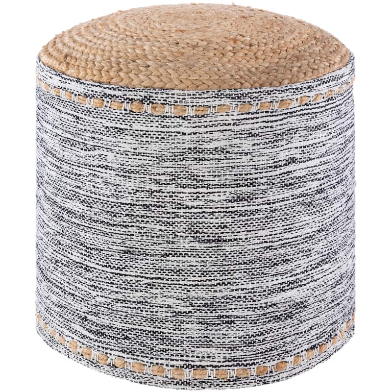 Livabliss Lilia Coastal 18-inch Cylinder Pouf