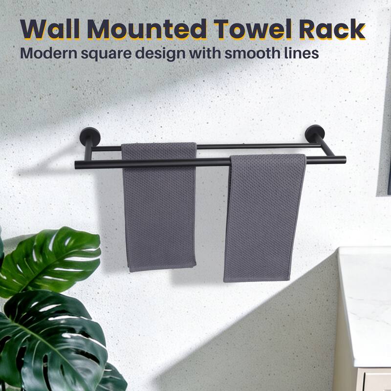 WOWOW Wall Mounted Stainless Steel Double Towel Bar