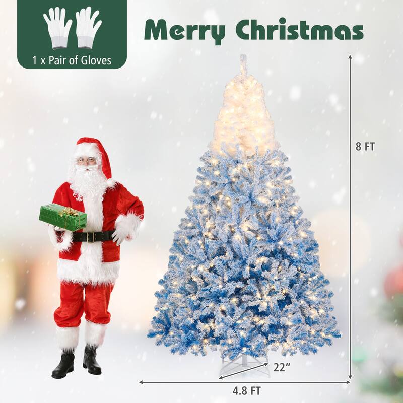 Costway 5/6/7/8 FT Artificial Christmas Tree with 180/250/350/470 Warm - See Details