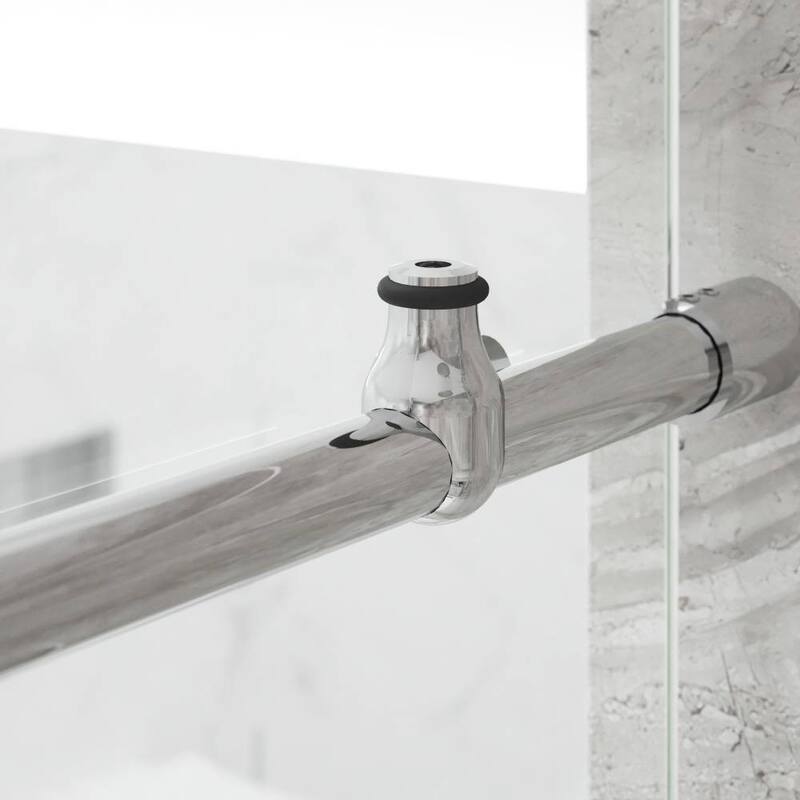 Seawin Crystal 44 - 48 x 78 inches Frameless Sliding Shower Door 3/8 in. (10 mm) Clear Tempered Glass with NanoShield Coating
