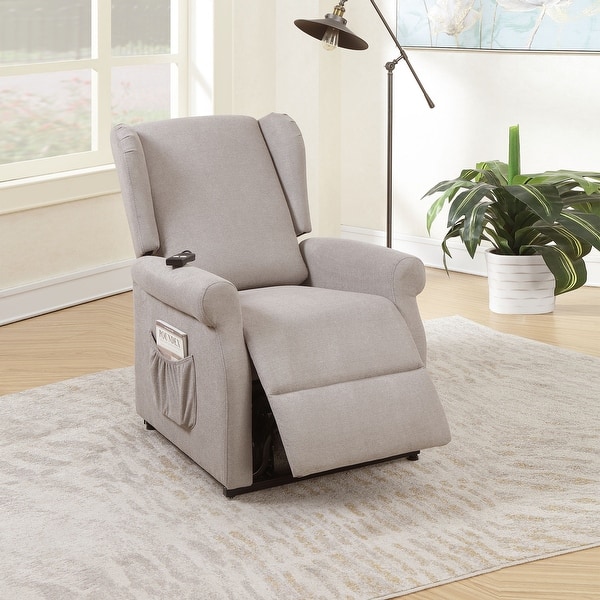 Fabric Power Lift Chair with Side Pocket Overstock 33764413