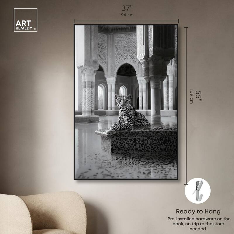 Peaceful Posing Leopard Noir Canvas by Art Remedy